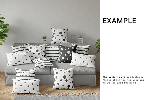 Throw Pillows Lumbar Pillows & Sofa in Product Mockups - product preview 4
