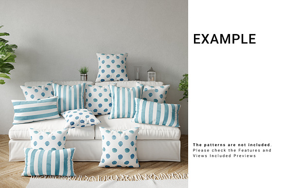 Throw Pillows Lumbar Pillows & Sofa in Product Mockups - product preview 5