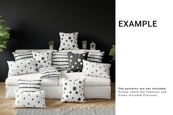 Throw Pillows Lumbar Pillows & Sofa in Product Mockups - product preview 6