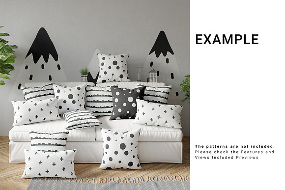 Throw Pillows Lumbar Pillows & Sofa in Product Mockups - product preview 7