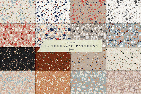16 Terrazzo Seamless Pattern JPG+EPS in Patterns - product preview 1
