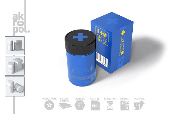 Supplement Jar & Box Mock-Up in Product Mockups - product preview 4