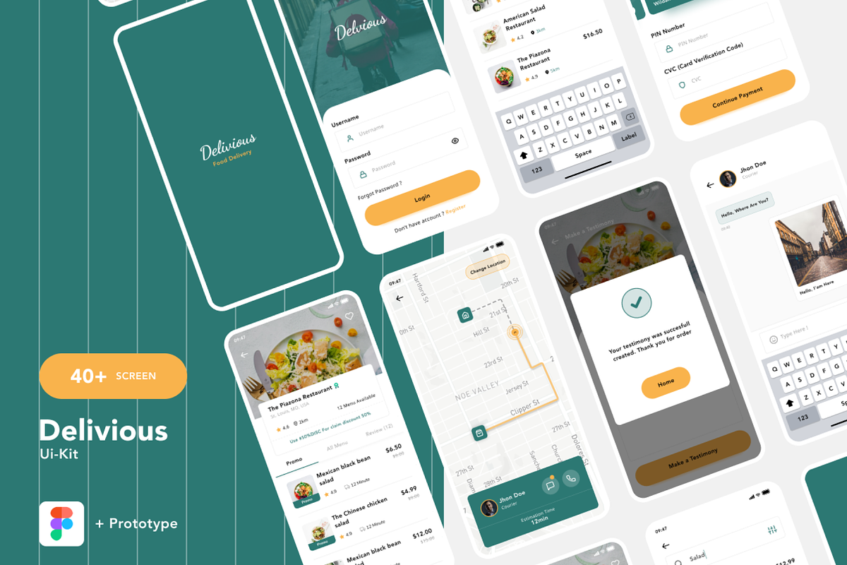 Delivious - Food Delivery UI-Kit in Mobile & Web Mockups - product preview 8