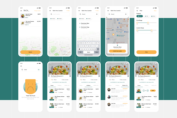 Delivious - Food Delivery UI-Kit in Mobile & Web Mockups - product preview 2