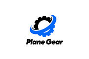 Plane Gear Logo Template