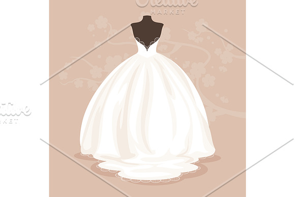 Vector set of wedding dresses in Illustrations - product preview 1