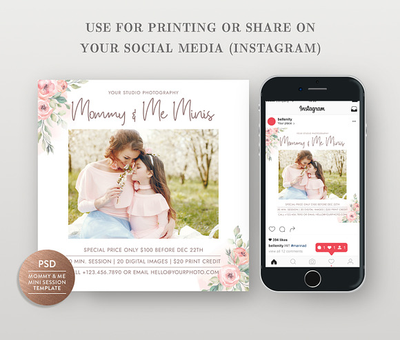 Mom & Me Mini Session Template MS050 in Flyer Templates - product preview 1