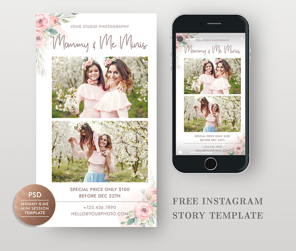 Mom & Me Mini Session Template MS050 in Flyer Templates - product preview 2