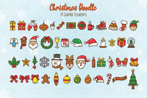 Christmas Doodle Collection Part 1 in Objects - product preview 1