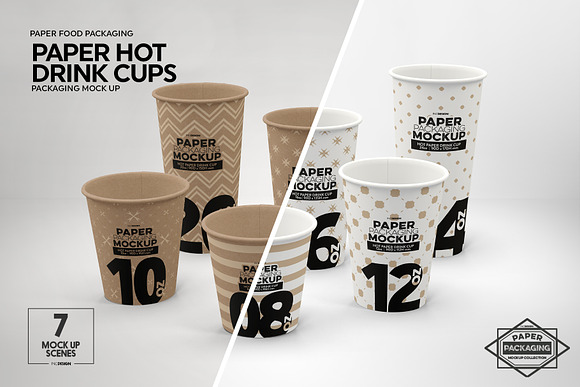 Paper Hot Drink Cups Mockup in Branding Mockups - product preview 2