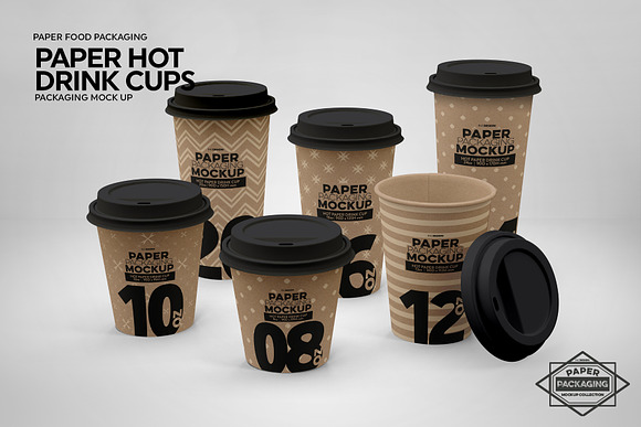 Paper Hot Drink Cups Mockup in Branding Mockups - product preview 4