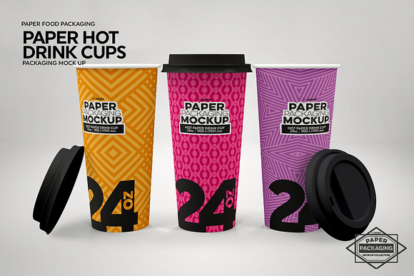 Paper Hot Drink Cups Mockup in Branding Mockups - product preview 6
