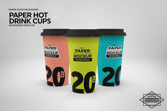 Paper Hot Drink Cups Mockup in Branding Mockups - product preview 8
