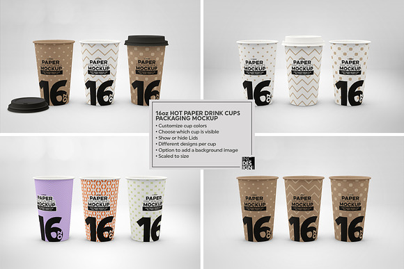 Paper Hot Drink Cups Mockup in Branding Mockups - product preview 11