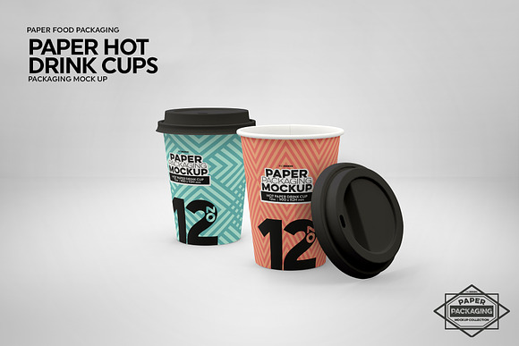 Paper Hot Drink Cups Mockup in Branding Mockups - product preview 12