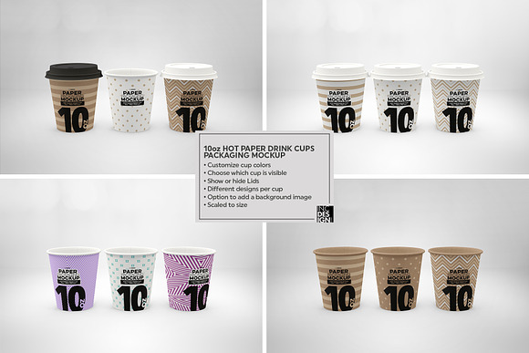 Paper Hot Drink Cups Mockup in Branding Mockups - product preview 15