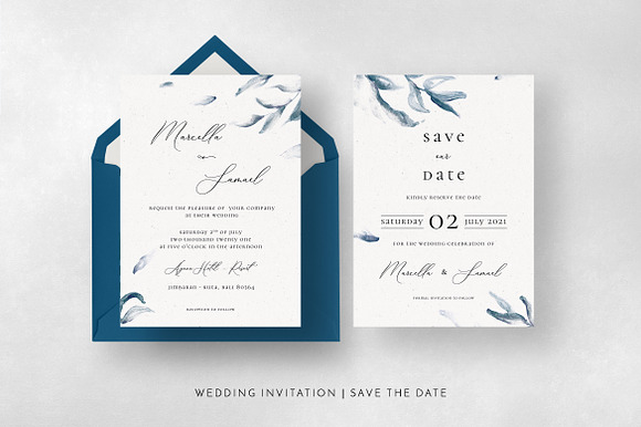 Elegant Blue Sprigs Wedding Suite in Wedding Templates - product preview 7