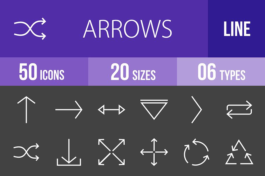 50 Arrows Line Inverted Icons