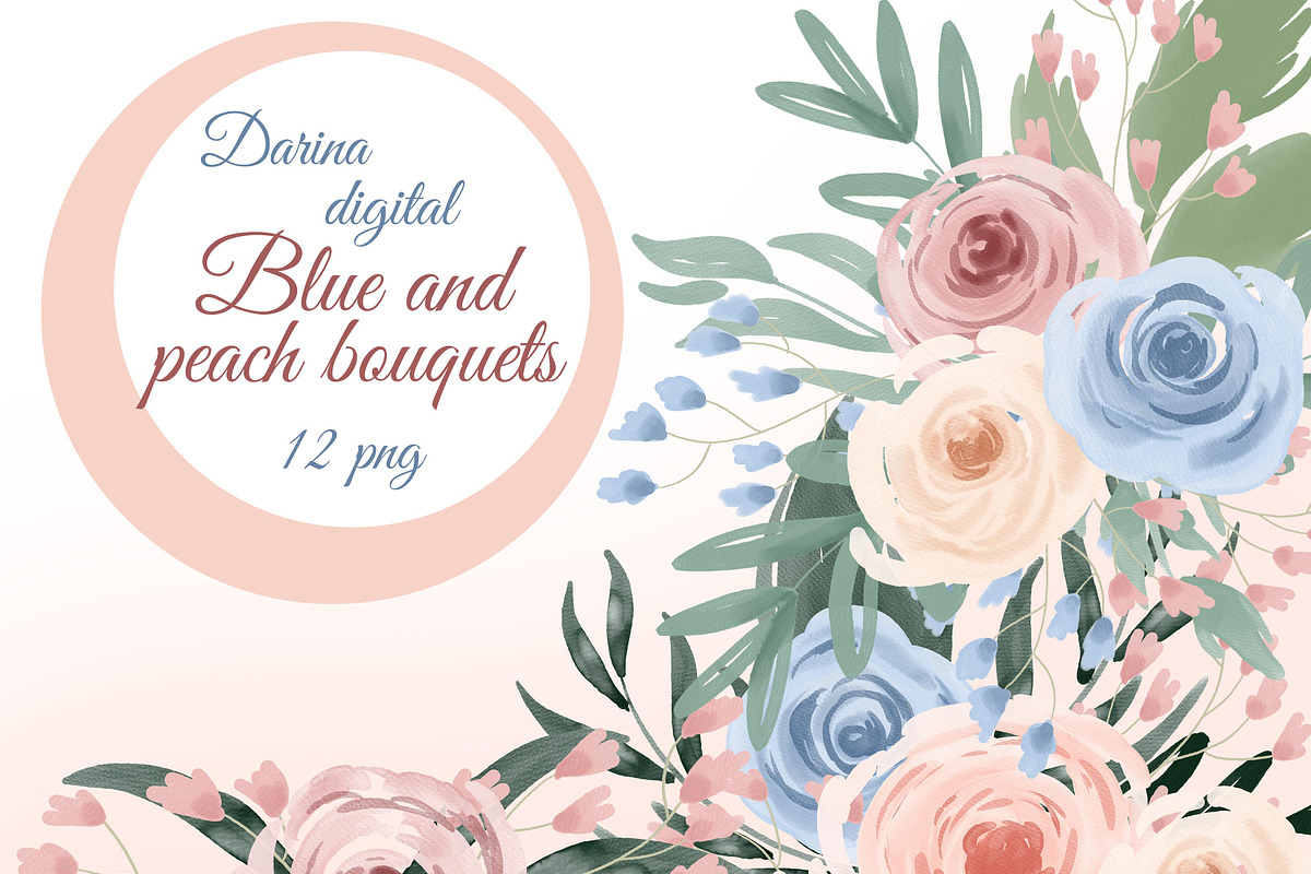 Watercolor flower bouquets in Illustrations - product preview 8