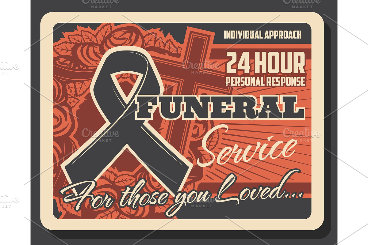 Burial ceremony and funeral service in Illustrations - product preview 8