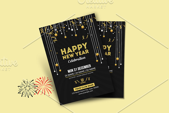 New Year Party Flyer  V1115 in Flyer Templates - product preview 1