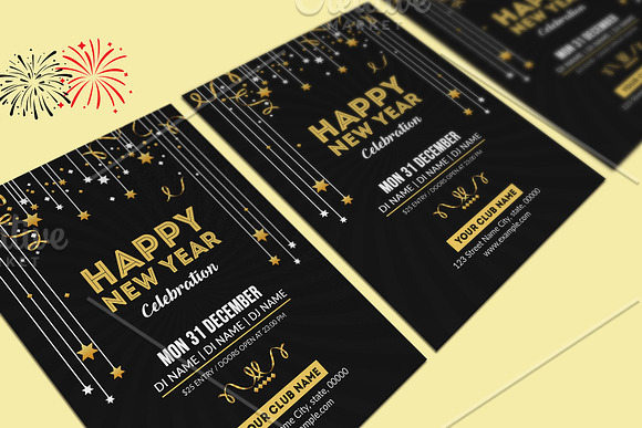New Year Party Flyer  V1115 in Flyer Templates - product preview 2