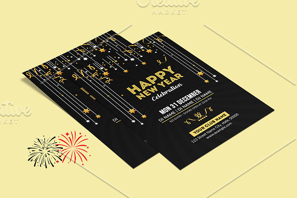 New Year Party Flyer  V1115 in Flyer Templates - product preview 3