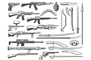 Military ammunition, weapon, guns