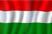 3D realistic wavy Hungary flag