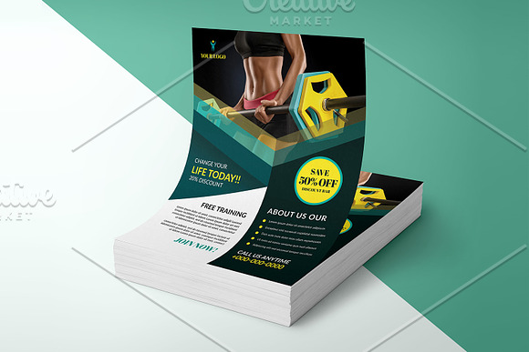 Fitness Flyer Template V1116 in Flyer Templates - product preview 2