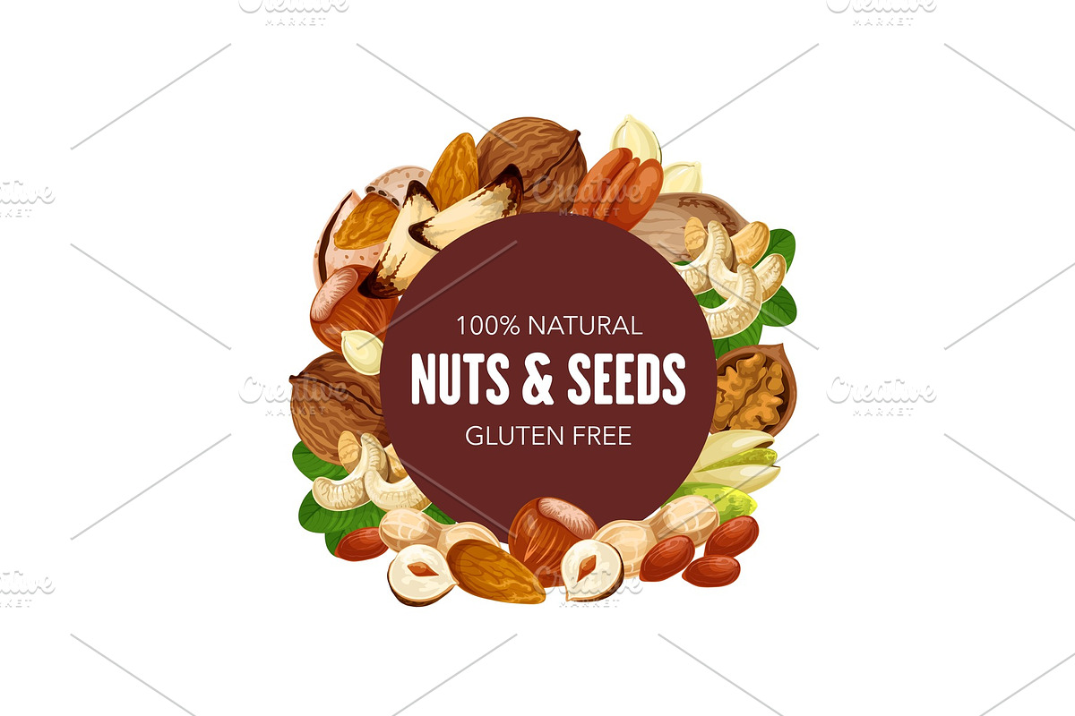 Nuts and seeds, super food in Illustrations - product preview 8