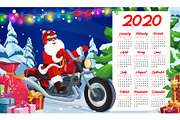 Calendar of Santa on motorcycle