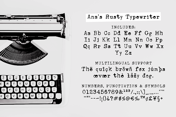 Ana's Rusty Typewriter font in Serif Fonts - product preview 2
