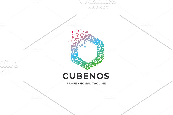 Pixel Circular Cube Logo in Logo Templates - product preview 3