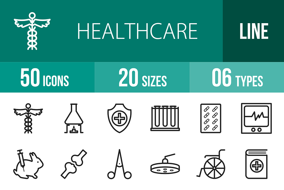 50 Healthcare Line Icons
