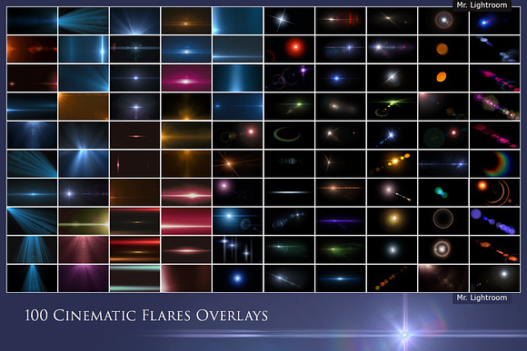 100 Cinematic Flares Overlays in Add-Ons - product preview 1
