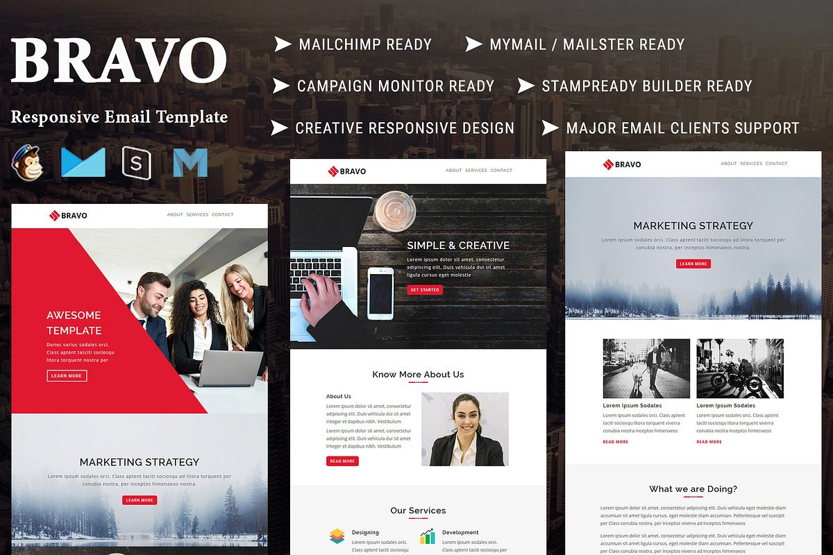 Bravo - Responsive Email Template in Mailchimp Templates - product preview 8