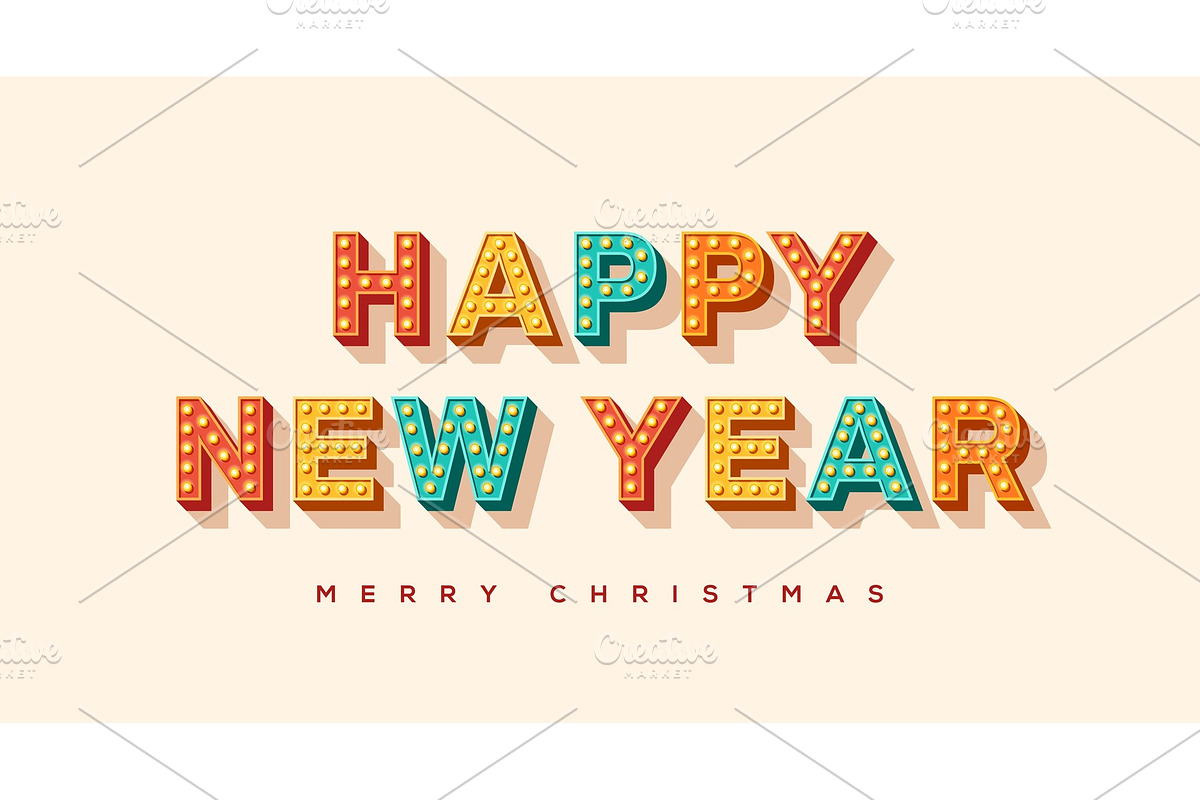 Happy New Year typography in Illustrations - product preview 8