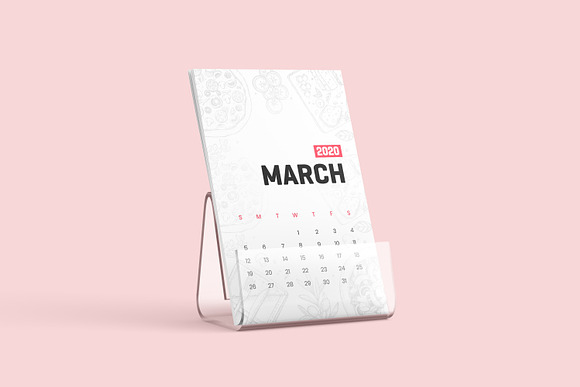Desk Calendar With Stand Mockup in Product Mockups - product preview 2