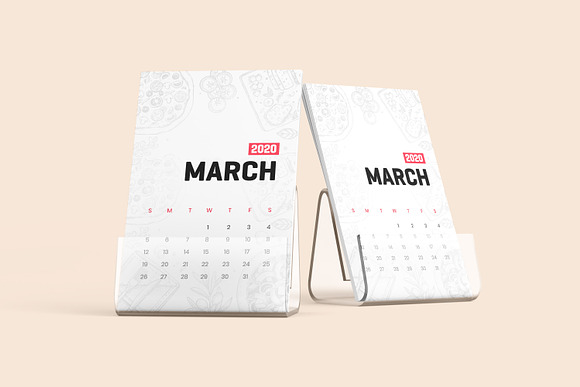 Desk Calendar With Stand Mockup in Product Mockups - product preview 3