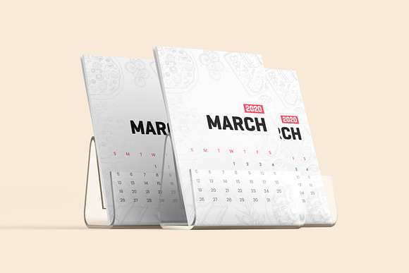 Desk Calendar With Stand Mockup in Product Mockups - product preview 5