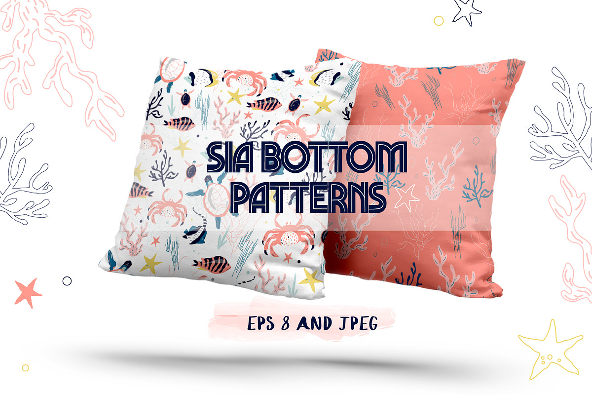 8 cute sea bottom patterns in Patterns - product preview 8