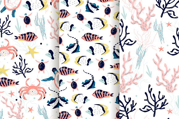 8 cute sea bottom patterns in Patterns - product preview 2