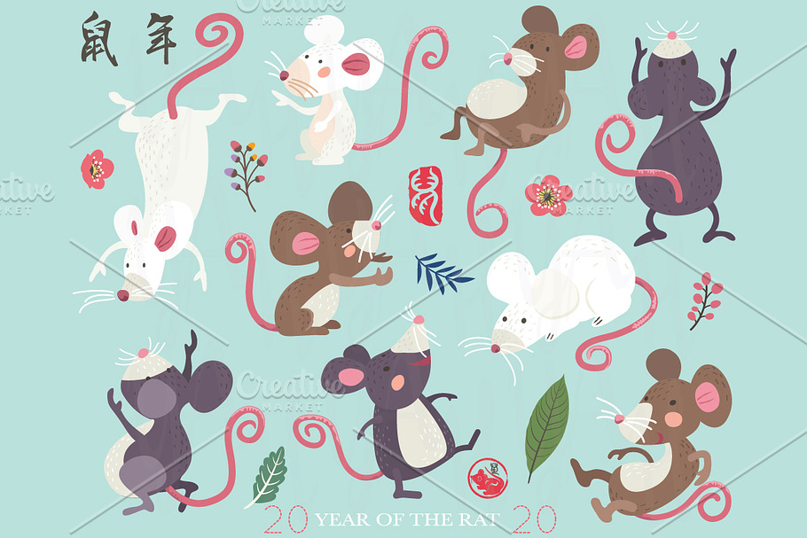 Cute Mouse New Year 2020 in Illustrations - product preview 8