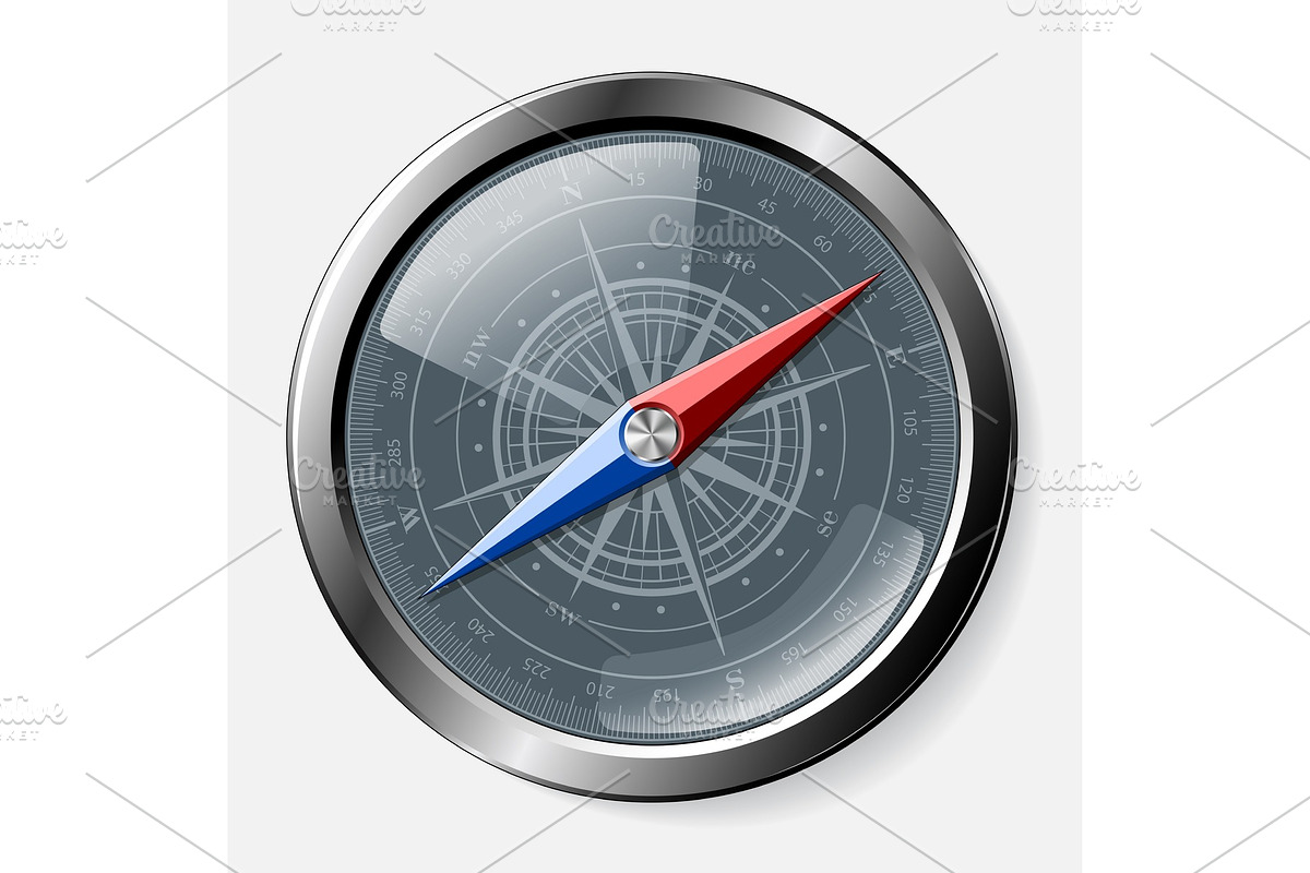 Steel detailed compass. Vector in Objects - product preview 8