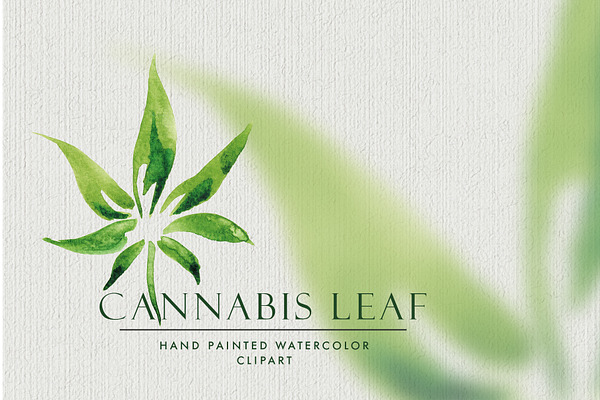 Watercolor Cannabis Leaf