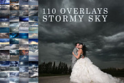 Stormy, cloudy sky photo overlays