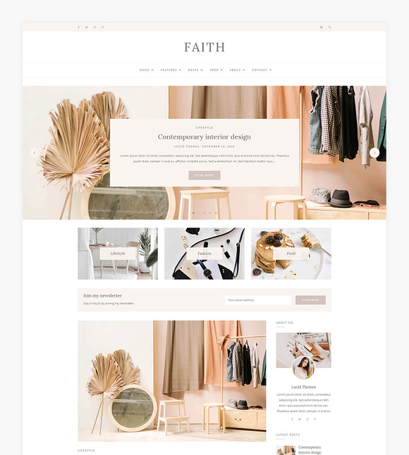 Faith - Blog & Shop WordPress Theme in WordPress Blog Themes - product preview 1