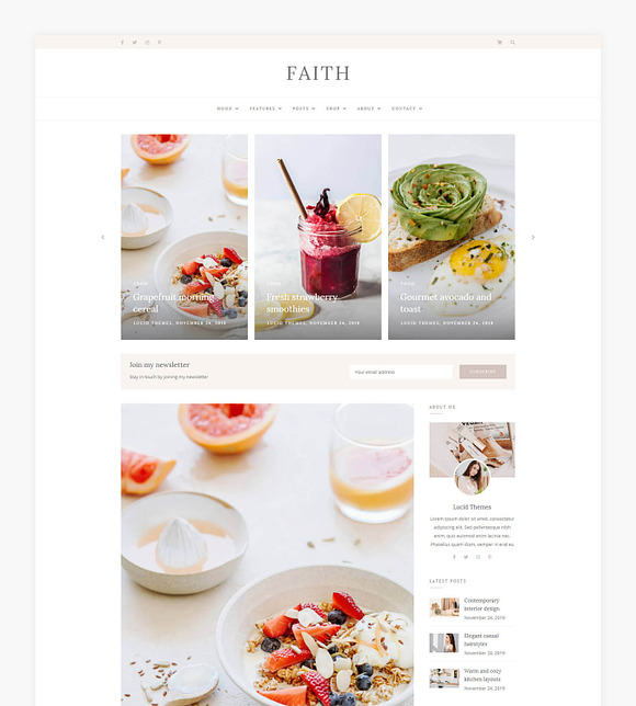 Faith - Blog & Shop WordPress Theme in WordPress Blog Themes - product preview 2