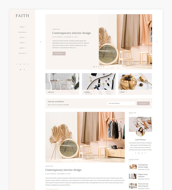 Faith - Blog & Shop WordPress Theme in WordPress Blog Themes - product preview 3